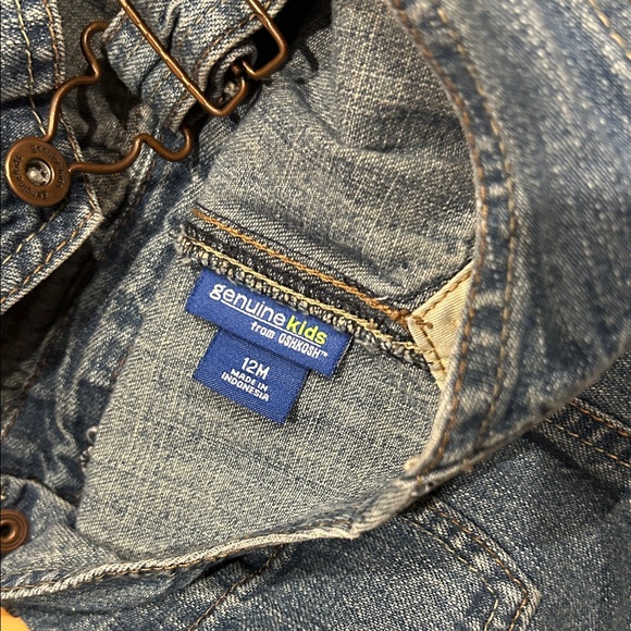 Oshkosh Classic Blue Kids Farmers Eclectic Grandpa Overalls Kid’s 12 mo. - Picture 2 of 5